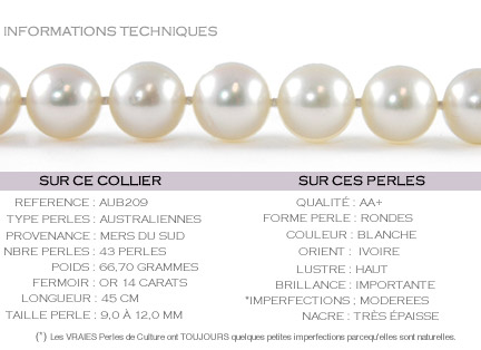 perles blanches d'australie