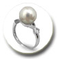 bague perle d'australie blanche