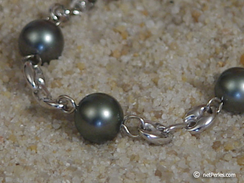 perles de tahiti maille cafe or 18 carats