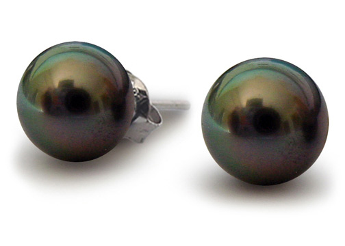 paire de boucles d'oreille de perles de tahiti 11 � 12 mm
