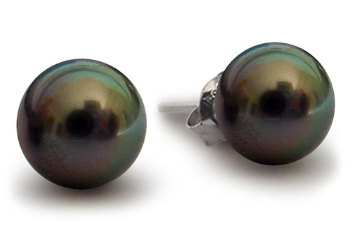paire de boucles d'oreille de perles de tahiti 10 � 11 mm