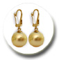 boucles d'oreilles perles d'australie doree dormeuses