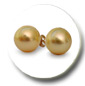 boucles d'oreilles perles d'australie dorees