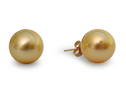 paire de boucles d'oreille de perles d'australie dor˙es
