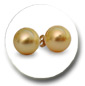boucles d'oreilles perles d'australie dorees