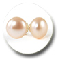 Boucles d'oreilles de perles de culture d'eau douce couleur peche