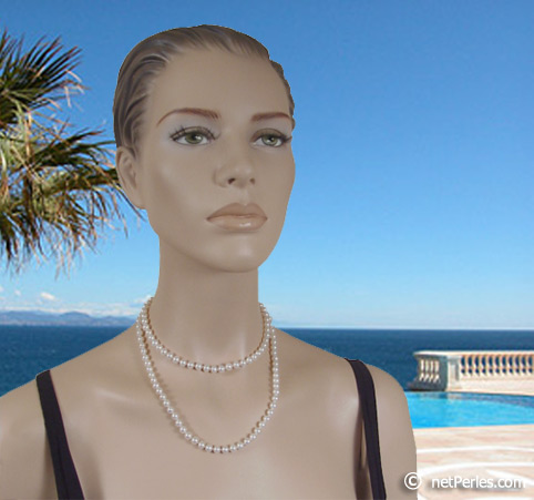 collier de perles d'eau douce de 90 cm