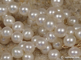 perles d'eau douce gros plan