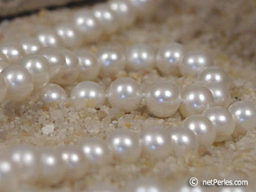 perles d'eau douce gros plan