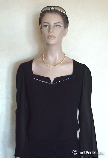 Collier de perles de culture couleur champagne