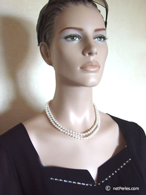 collier de perles akoya double rang