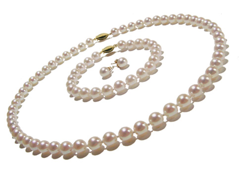 Parure de perles de culture