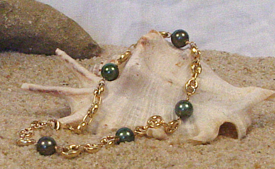 bracelet de cheville et perles de tahiti