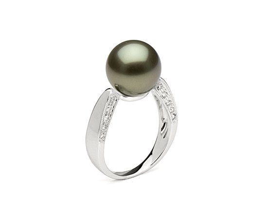 Bague en Or avec perle de culture de Tahiti