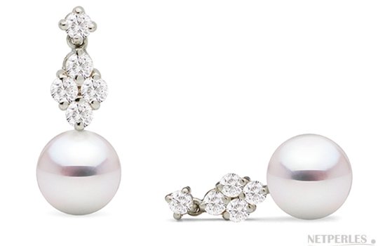 boucle oreille perle et brillant