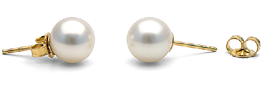 paire de boucles d'oreilles de perles de culture d'eau douce blanches