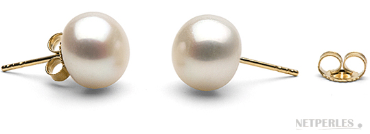 paire de boucles d'oreilles de perles de culture d'eau douce