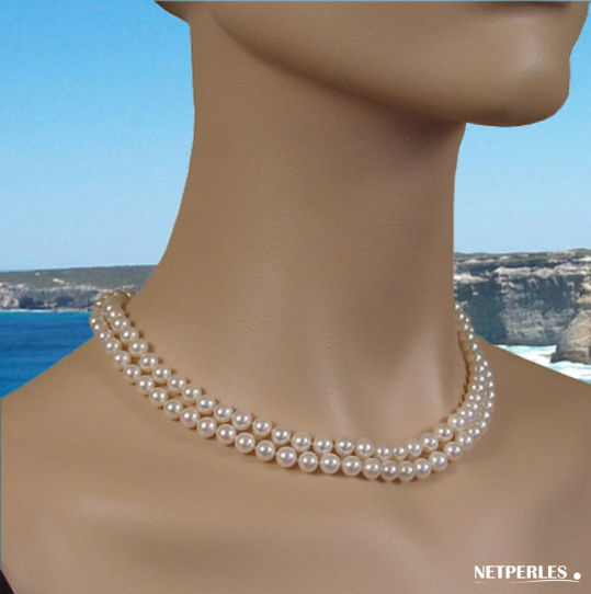 Collier de perles double rang