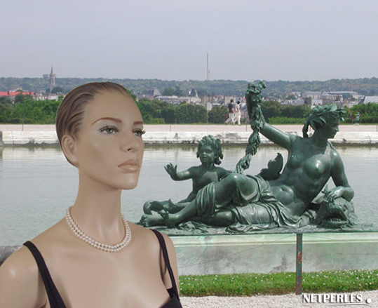 collier de perles de culture d'eau douce long porter en plusieurs rangs