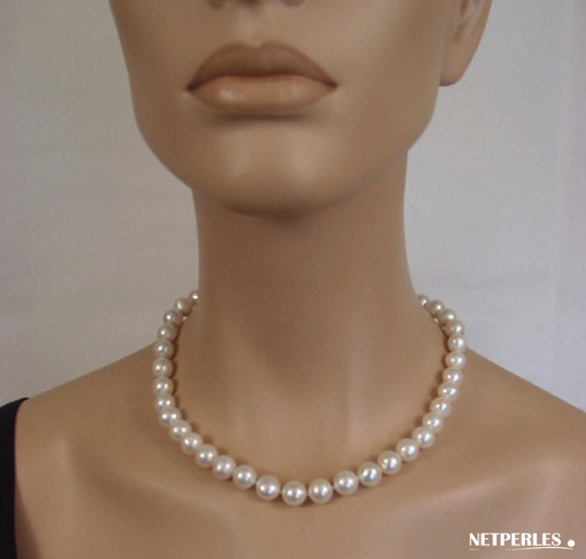 Collier de perles de cu lture d'eau douce blanches