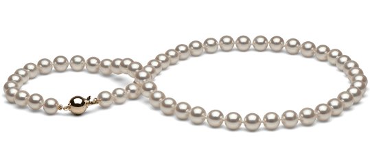 Collier de perles blanches de culture Akoya