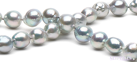 perles baroque d'akoya bleues