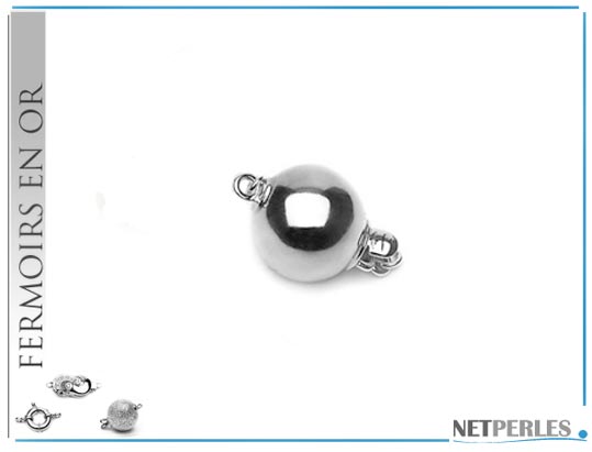 fermoir boule de securite en or gris brillant de 14 carats 8,0 mm de diamètre