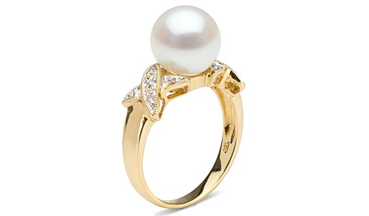 Bague Kiss Or 18k Diamants et perle de culture Doucehadama