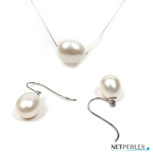 Parure de perles de culture d'eau douce baroques