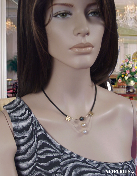 bijou de style Or perles et neoprene