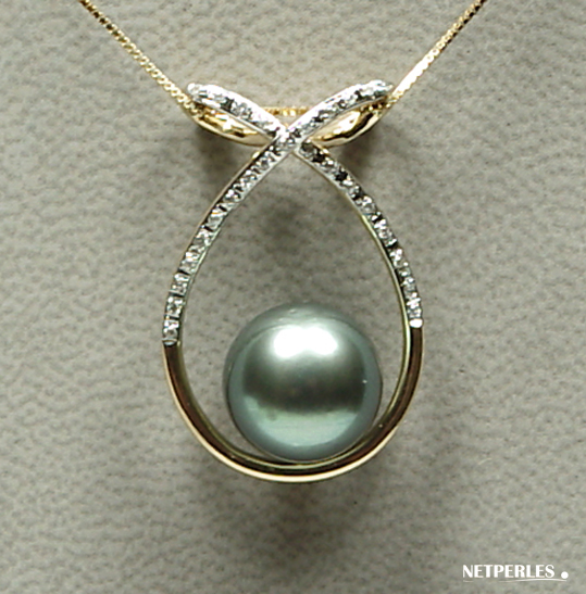 Pendentif perle de culture de Tahiti et Or