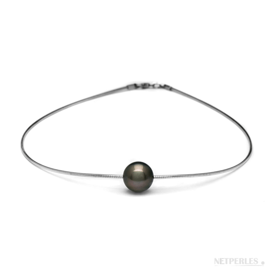Calbe or blanc avec perle de tahiti en pendentif