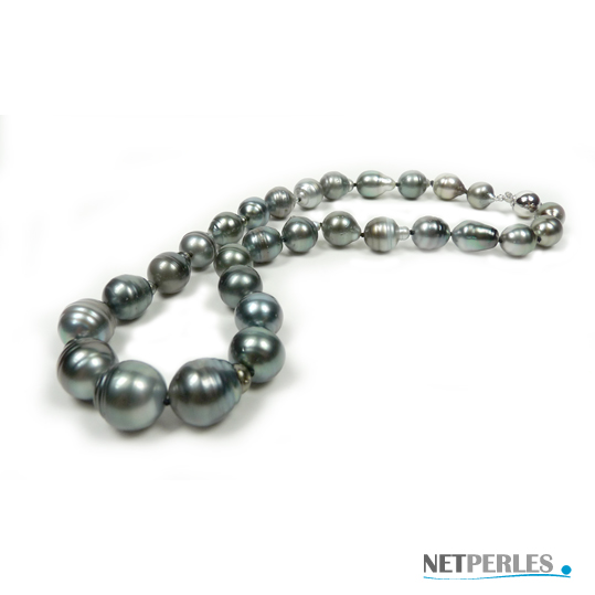 Collier de perles baroques de tahiti grosses perles de 10 à 14 mm