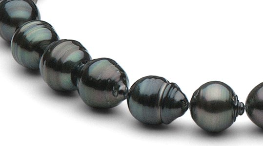Perles de culture de Tahiti baroques orient anthracite