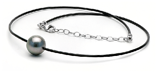 Lien cuir avec fermoir en argent pour r&eacute;glage 40-47 cm