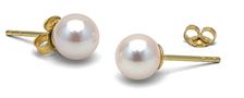 Paire de boucles d'Oreilles de perles de culture d'Akoya