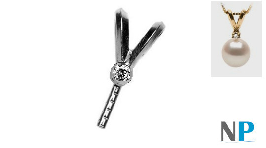 Pendentif Vivian Or jaune ou Or gris 18 carats et diamant 