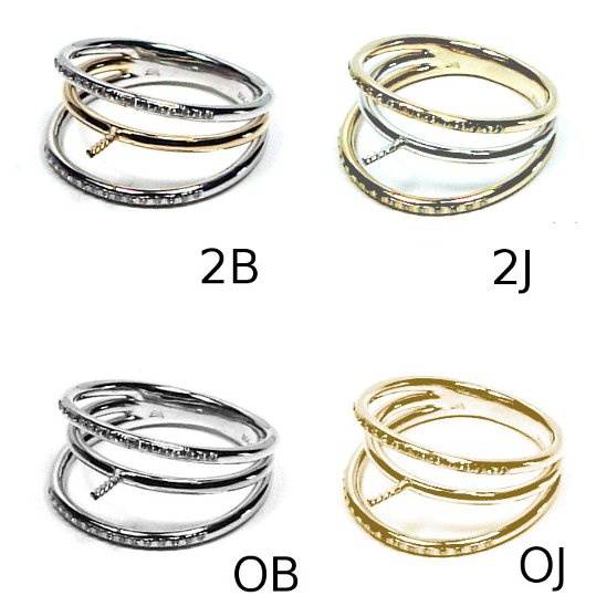 Bague ANGET Or Jaune et Or Gris ou les 2 Ors jaune et gris ensemble