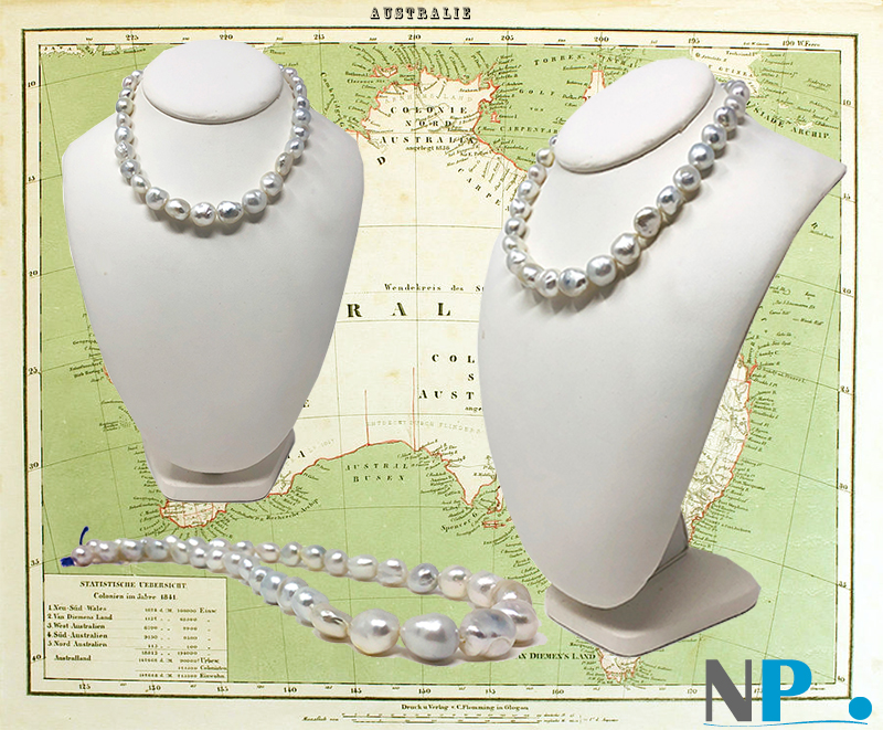 Perles baroques dans colliers et pendentifs de perles