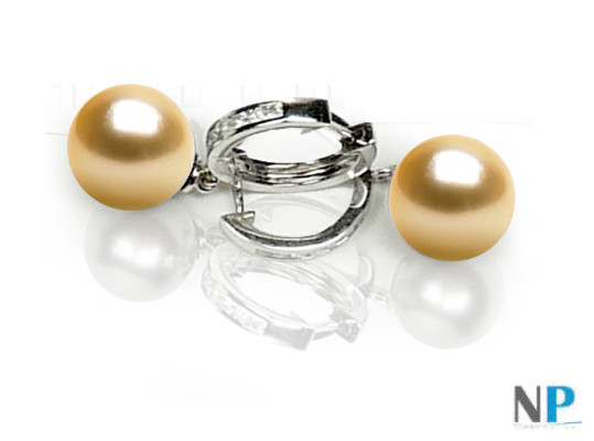 Boucles d'oreilles BENDIS avec perles des Philippines Champagne