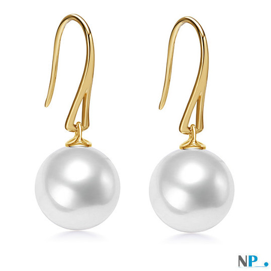 NKlaus Orecchini A Perla D'Acqua Dolce 5mm - Oro Giallo 8 Carati (333), Eleganti E Classici, Peso 0,65g