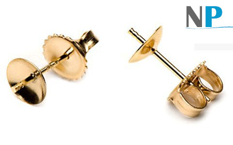 Classiques apprêts pour boucles d'oreilles aux lobes en or 14 carats