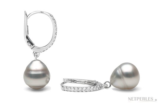 Boucles d'oreilles avec perles d'Australie baroques