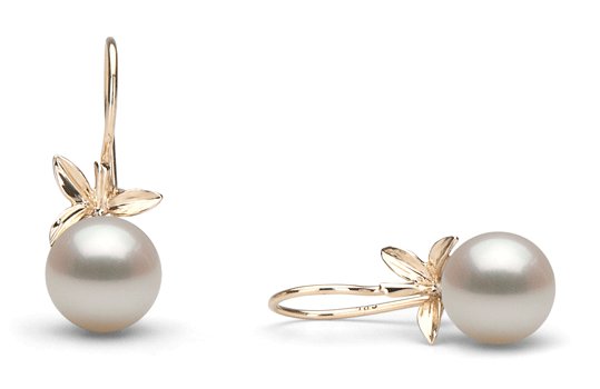 Boucles d'oreille de perles de culture d'eau douce blanches