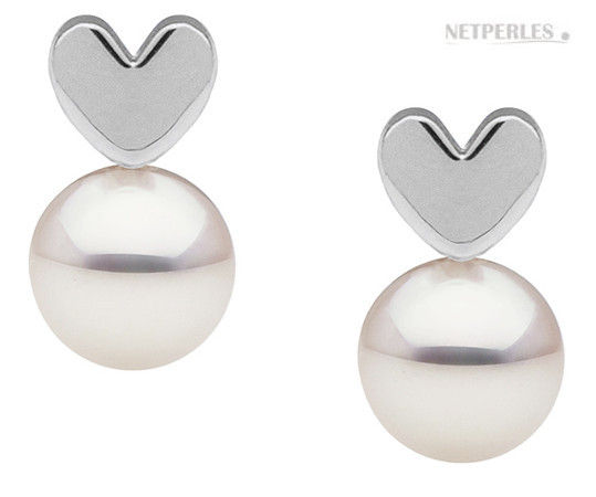 Orecchini di perle a Cuore in Argento 925 con perle d'acqua dolce 