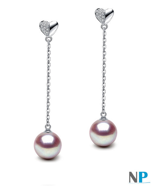 Boucles d'oreilles perles lavandes d'eau douce DOUCEHADAMA