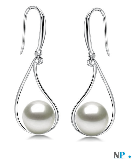 Orecchini in argento 925 con perle d'acqua dolce 8-9 mm DOLCEHADAMA