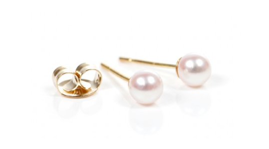 Boucles d'oreilles de perles d'Akoya 3,5-4 mm AAA