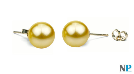 14K Solide Or Jaune Eau Douce De Culture Pearl Clous d/'oreilles 6 mm
