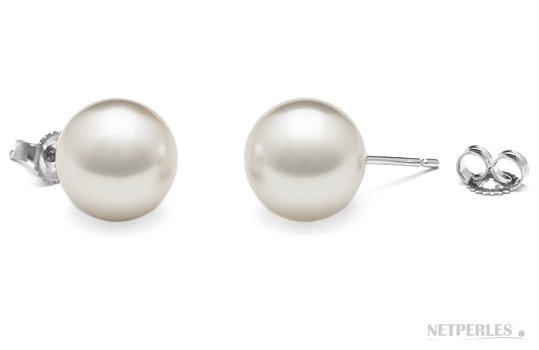 boucles d'oreilles de perles de culture d'Australie